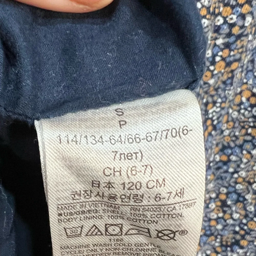 GAP Kids Tiered Corduroy Dress — Blue Floral — Toddler/Youth Small